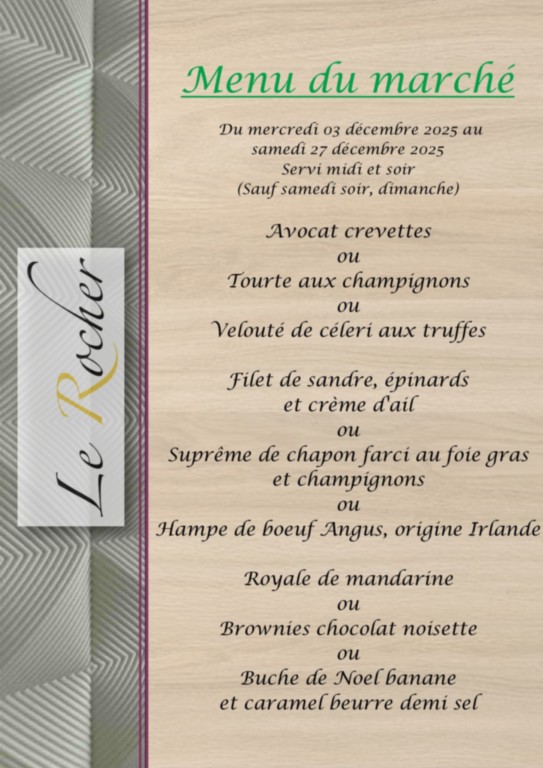Menu du marché