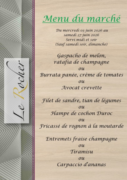 Menu du marché