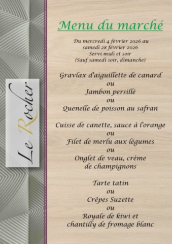 Menu du marché