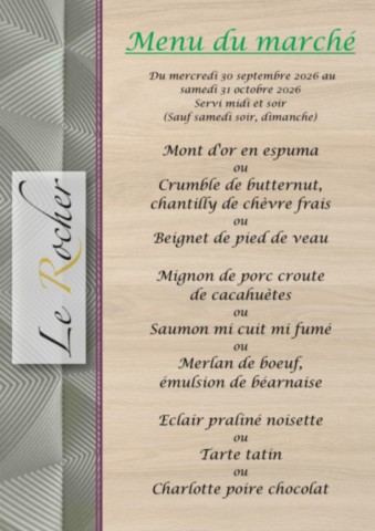 Menu du marché